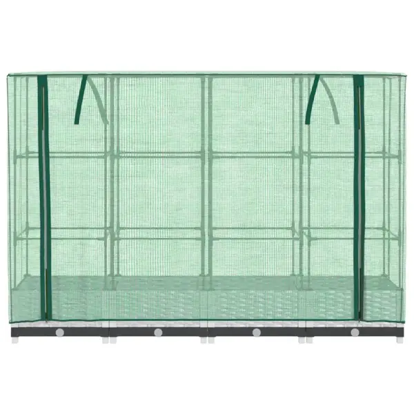Kõrgendatud taimekast kasvuhoonekattega, rotangiimitatsioon, valge, 160 x 40 x 123 cm - 4