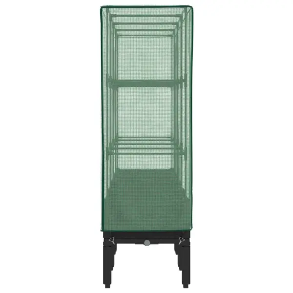 Kasvuhoonekattega kõrgendatud taimekast, rotangi välimus, must, 160 x 40 x 140 cm – 5