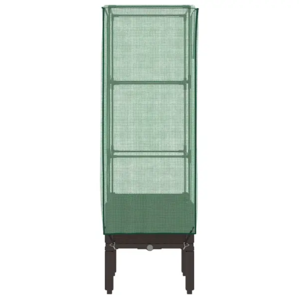 Kõrgendatud taimekast kasvuhoonekattega, rotangi välimus, pruun, 40 x 40 x 140 cm – 5