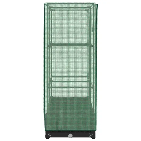 Kõrgendatud taimekast kasvuhoonekattega, rotangi välimus, must, 80 x 40 x 123 cm – 5