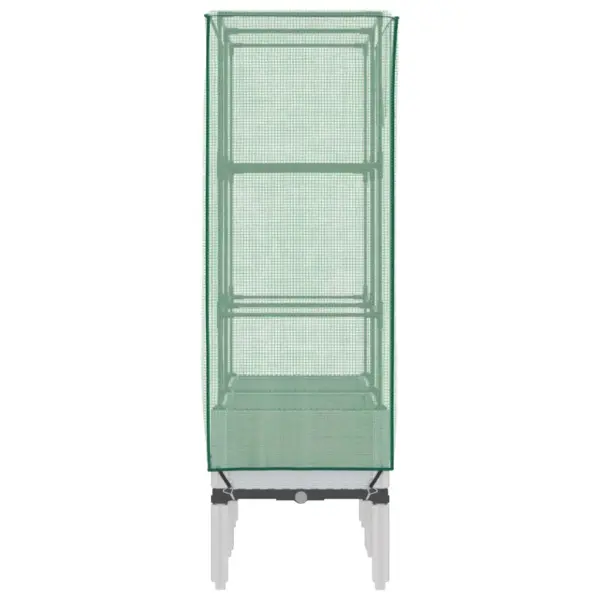 Kõrgendatud taimekast kasvuhoonekattega, rotangiimitatsiooniga, valge, 80 x 40 x 140 cm – 5