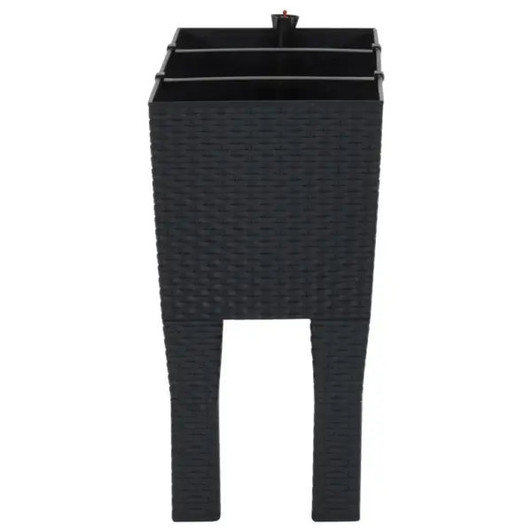 Kõrgendatud taimekast niisutussüsteemiga, antratsiithall polüpropüleen, 60 x 25 x 46 cm – 4