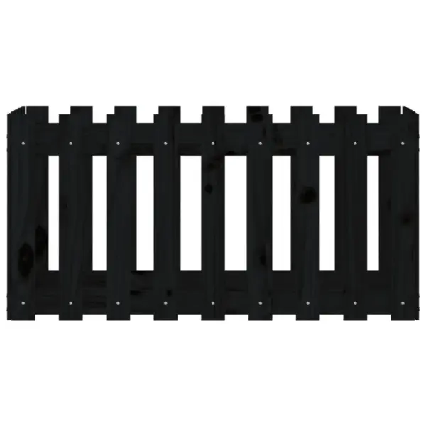 Kõrgendatud taimelava aia disainiga, must männipuidust, 100 x 50 x 50 cm – 5