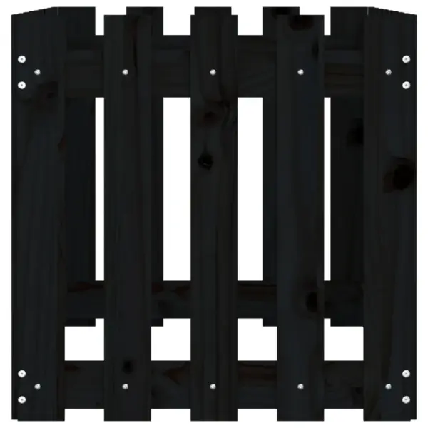 Kõrgendatud taimelava aia disainiga, must männipuidust, 100 x 50 x 50 cm – 6