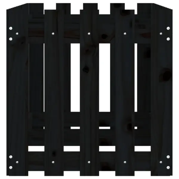 Piirdeaiamustriga kõrgendatud taimelava, must männi­puit, 150 x 50 x 50 cm – 6