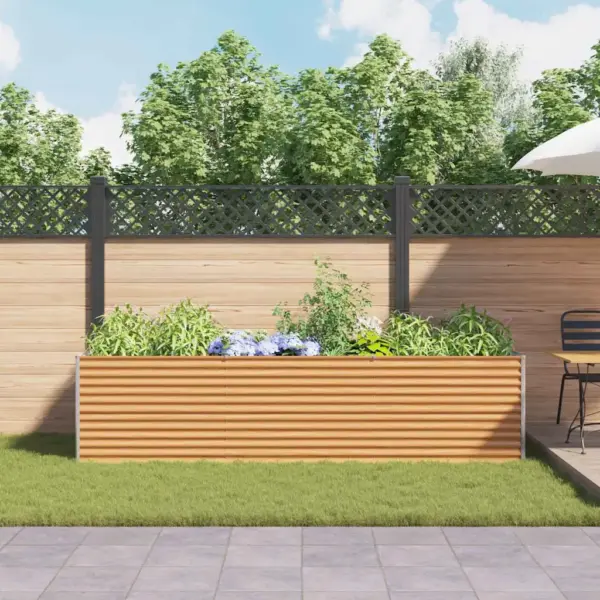 Kõrgendatud aiakast avatud põhjaga tsingitud terasest, helepruun, 290 x 100 x 68 cm – 4