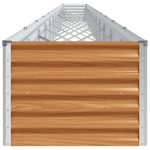 Kõrgendatud aiakast avatud põhjaga, helepruun tsingitud teras, 1164 x 50 x 36 cm – 6