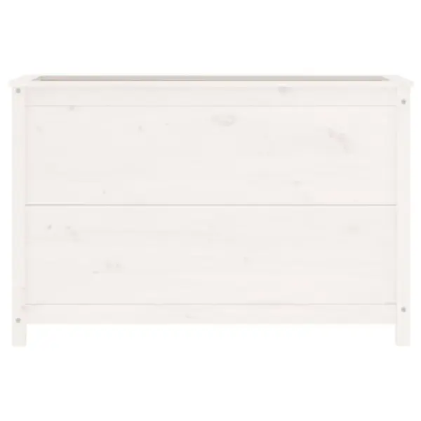 Kõrgendatud aia taimelava, valge männipuidust, 119,5 x 40 x 78 cm – 4