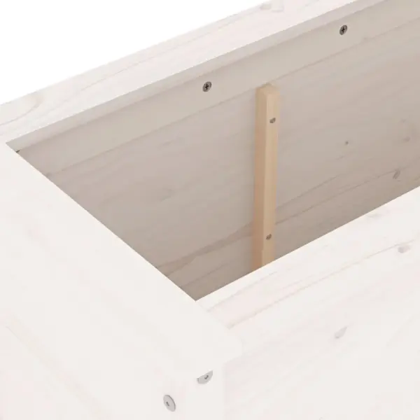 Kõrgendatud aia taimelava, valge männipuidust, 119,5 x 40 x 78 cm – 7