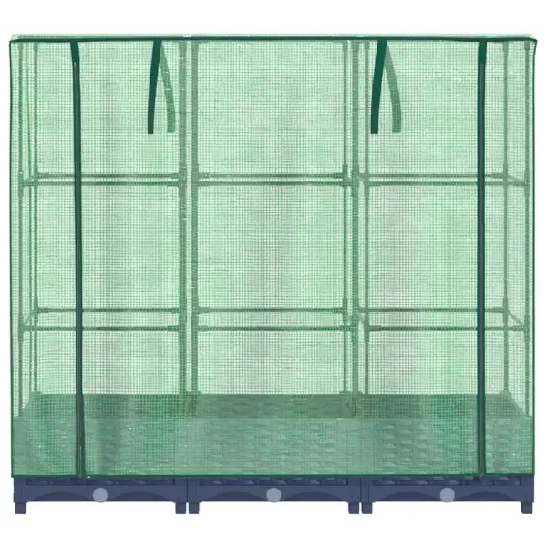 Kõrgpeenar kasvuhoonekattega, rotangi imitatsioon, sinakashall, 120 x 40 x 123 cm – 4