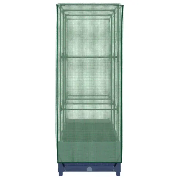 Kõrgpeenar kasvuhoonekattega, rotangi imitatsioon, sinakashall, 120 x 40 x 123 cm – 5