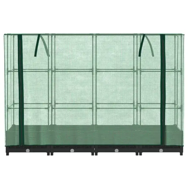 Kõrgpeenar kasvuhoonekattega, rotangi imitatsioon, must, 160 x 40 x 123 cm - 4