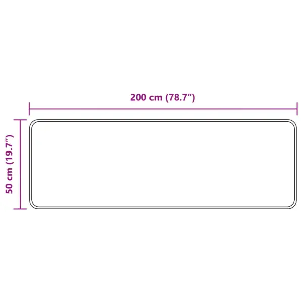 Kreemikas koridorivaip Marsa, polüester ja PVC, 200 x 50 cm – 7
