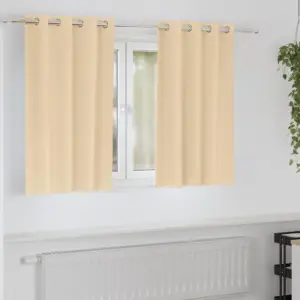 Pimendavad rõngaskardinad, kreemjas polüester, 2 tk, 140 x 140 cm