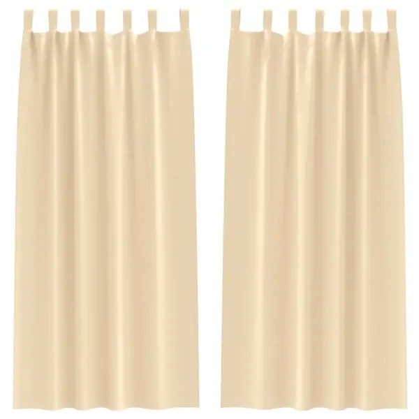 Kreemjad pimenduskardinad 80–90% valgusblokeeringuga, 2 tk, 225 x 140 cm, polüester – 2