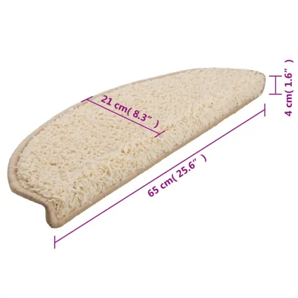 Kreemjad poolringikujulised trepimatid kahepoolse teibiga, 15 tk, 65 x 21 x 4 cm – 9