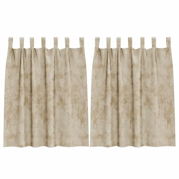 Kreemjad sametkardinad aasadest riputusega, 2 tk, 140 x 140 cm - 2