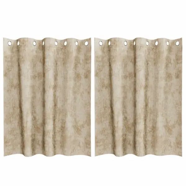 Kreemjad sametkardinad, 2 tk, 140 x 140 cm - 2