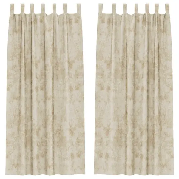 Valgust vähendavad sametkardinad, 2 tk, kreemjas, 225 x 140 cm – 2