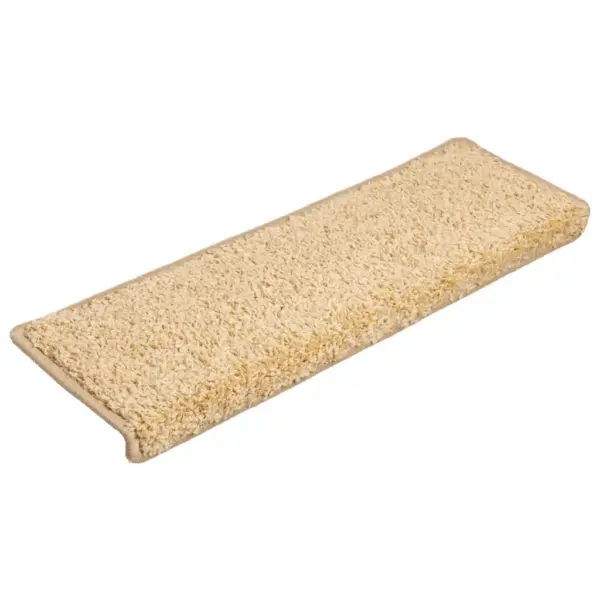 Kreemjad ristkülikukujulised trepimatid, 15 tk, 65 x 21 x 4 cm, kahepoolse teibiga - 3