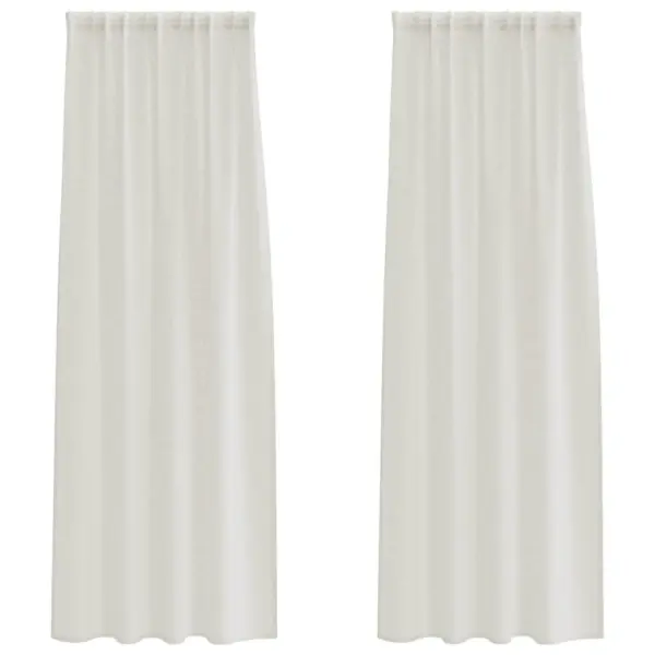 Läbipaistvad voile-kardinad, 2 tk, kreemjas polüester, 245 x 140 cm - 2