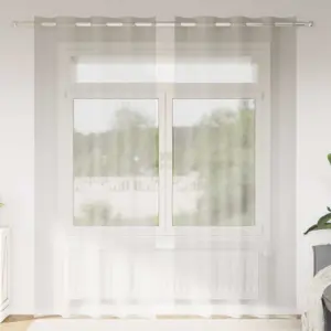 Kreemjad voile-kardinad, 2 tk, 260 x 140 cm, polüester