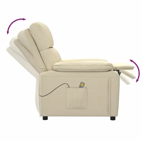 Allalastav massaažitool vibratsiooniga, kreemjas kangas, 73 x 90 x 100 cm – 7