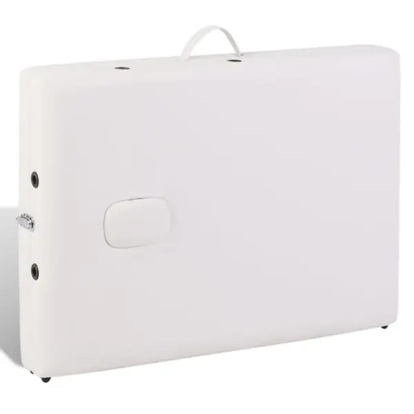 Kreemjasvalge kokkupandav 2-tsooniline massaažilaud puitraamiga, reguleeritava kõrgusega, 186 x 68 cm – 6