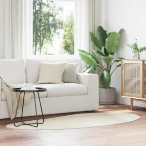 Kreemjas libisemiskindel polüestervaip HUARTE, 100 x 200 cm