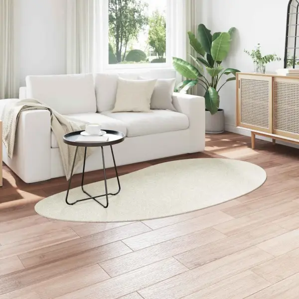 Kreemjas libisemiskindel polüestervaip HUARTE, 100 x 200 cm – 3