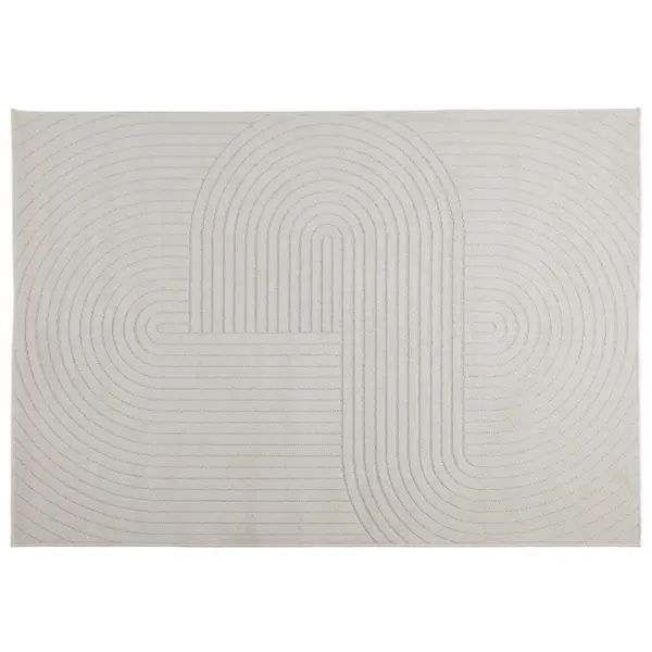 Libisemisvastane ristkülikuline alavaip Palmeras, kreemjas polüester, 170 x 120 cm – 2