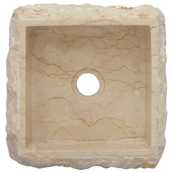 Kreemjasvalge marmorist valamu 30 x 30 x 13 cm – 6