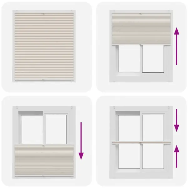 Plisseekardin kreppkangast, kreemjas, 110 x 100 cm, klambritega kinnitatav – 6