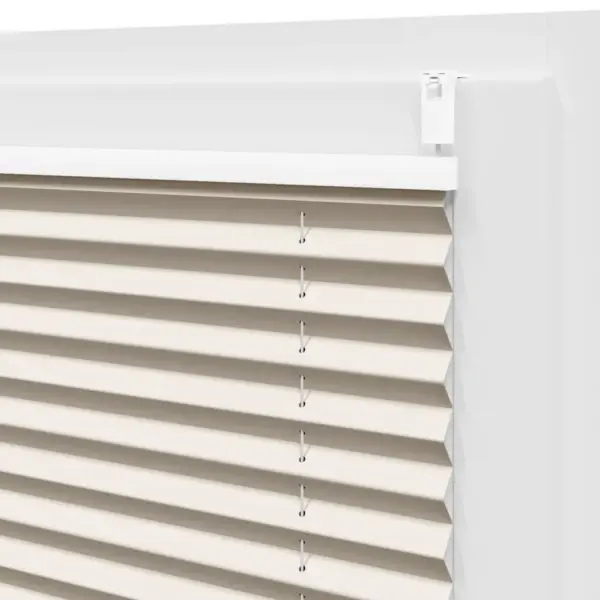 Plisseekardin kreppkangast, kreemjas, 110 x 100 cm, klambritega kinnitatav – 7