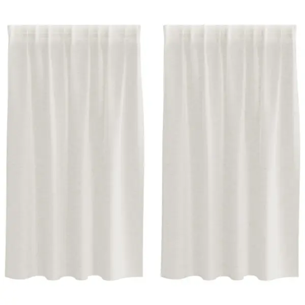 Läbipaistev voile-kardin 2 tk, kreemjas polüester, 140 x 140 cm – 2