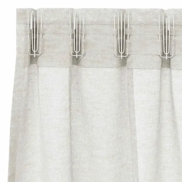 Läbipaistev voile-kardin 2 tk, kreemjas polüester, 140 x 140 cm – 5