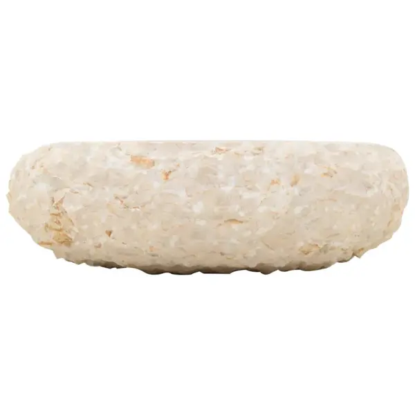 Marmorist ümmargune valamu, kreemjasvalge, 40 x 12 cm – 6