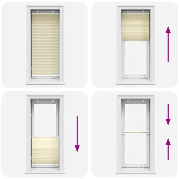 Plisseeritud ruloo, kreemjasvalge, 55 x 100 cm, 100% polüester – 5