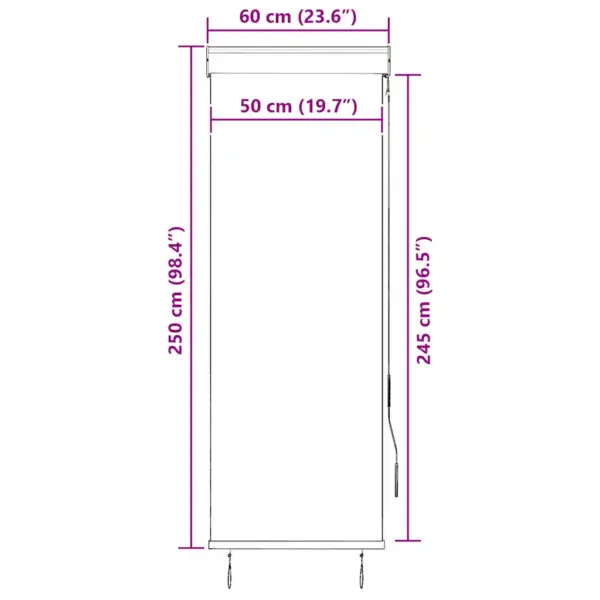 Käsivändaga väliruloo rõdule ja terrassile, kreemjasvalge, 60 x 250 cm – 9