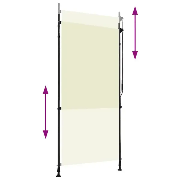 Käsivändaga väliruloo rõdule ja terrassile, UV- ja kuumuskindel, kreemjasvalge, 100 x 270 cm – 3