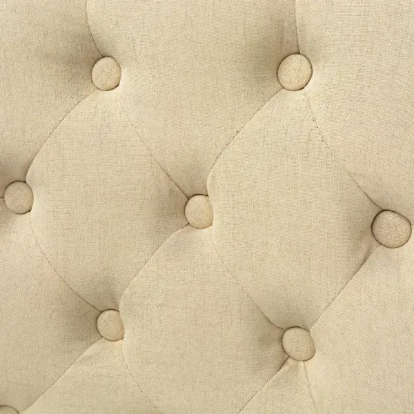 Kreemjasvalged käetugedega söögitoolid, 2 tk, kangas, tammepuidust jalad – 5