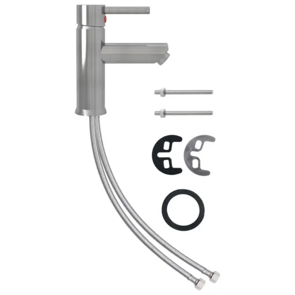 Kroomitud vannitoa valamusegisti, hõbedane, tsingist ja messingist, 130 x 176 mm – 2