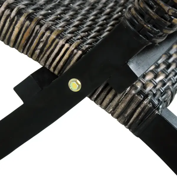 Puhketool madala seljatoega, must kuburotang ja mahagonpuit, 60 x 77 x 70 cm – 7