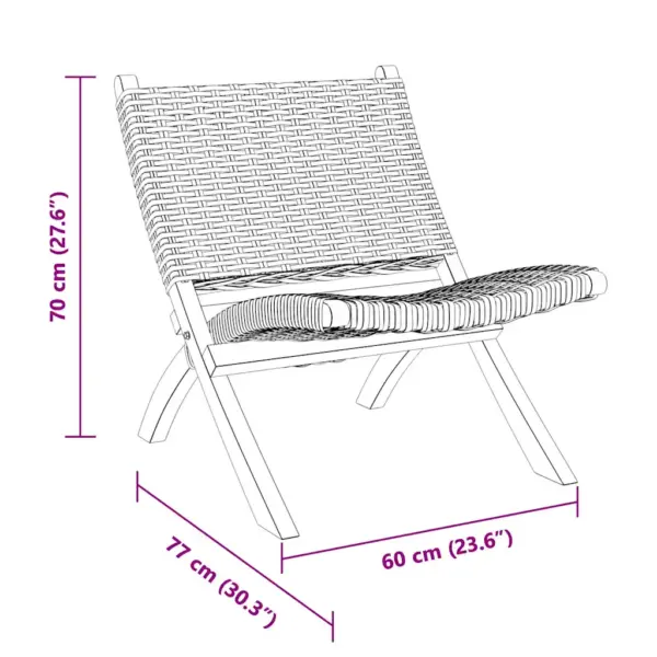 Puhketool madala seljatoega, must kuburotang ja mahagonpuit, 60 x 77 x 70 cm – 8