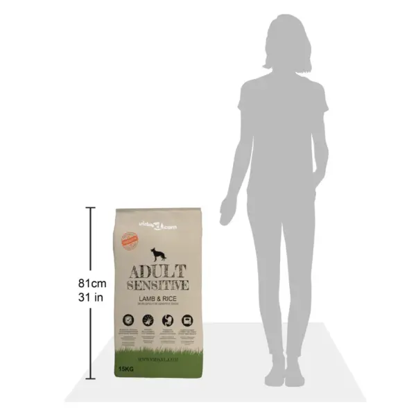 Kuivtoit tundlikele täiskasvanud koertele lambaliha ja riisiga, 2 x 15 kg – 10