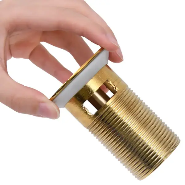 Kuldne lükatav valamu äravooluklapp ülevooluga, tsink ja messing, 6,4 x 6,4 x 9,1 cm – 5