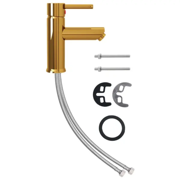 Kuldne vannitoa valamusegisti tsingi- ja messingkorpus, 130 x 176 mm – 2