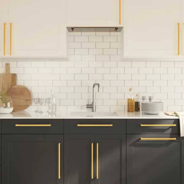 Kapi käepidemed, kuldne roostevaba teras, 320 mm, kandiline disain, 5 tk – 4