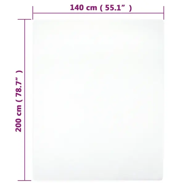 Kummiga voodilina 140 x 200 cm, valge, 100% puuvill – 4
