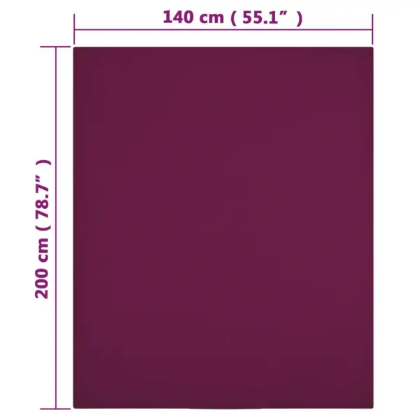 Kummiga voodilina komplekt, 2 tk, bordoopunane, 140 x 200 cm, 100% puuvill – 4